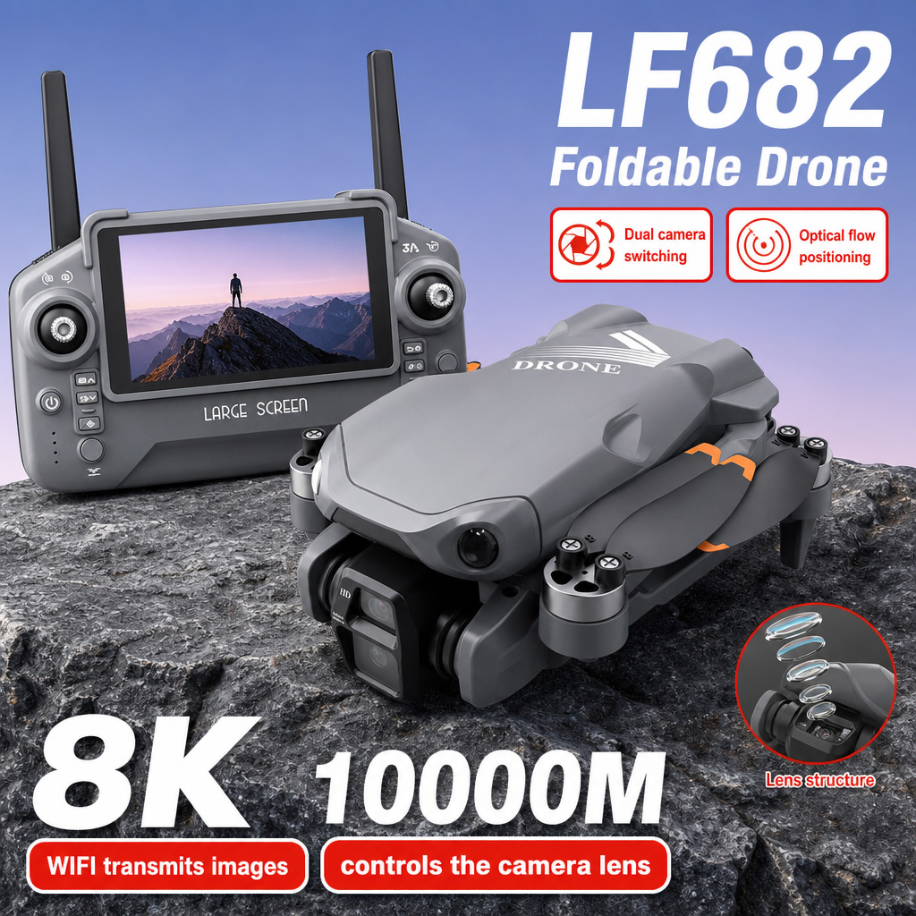 Drone Remote Controller Lanyard - Drone Aéreo LF682 com Câmeras Duplas