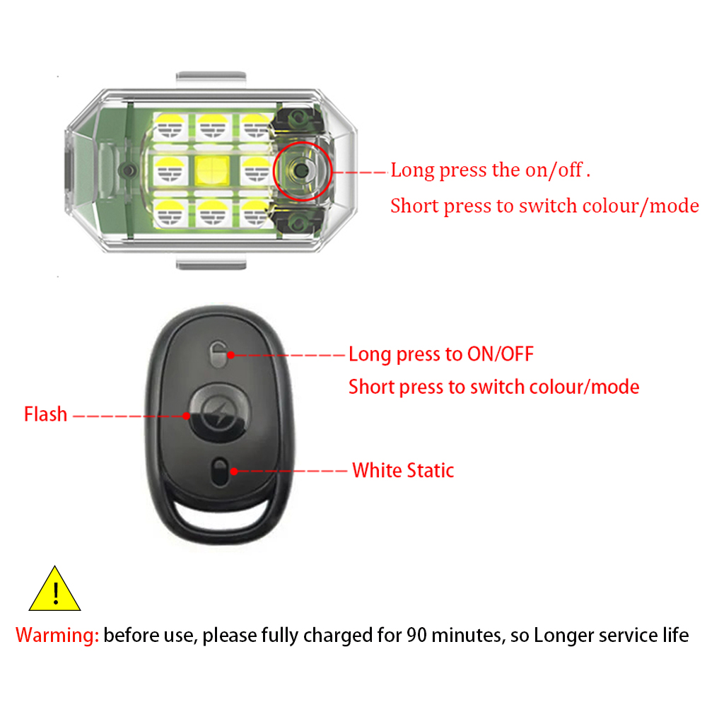 1/2/4 pces sem fio led drone l - Drone Beacon Light avaliação e preço